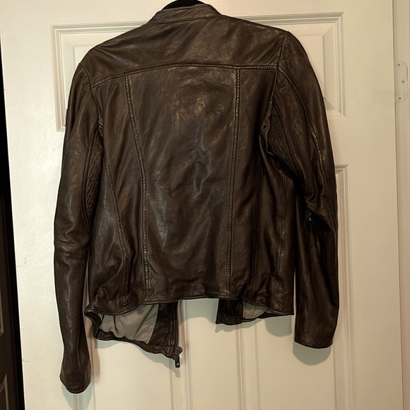 Mauritius dark khaki green leather jacket. - Picture 2 of 8